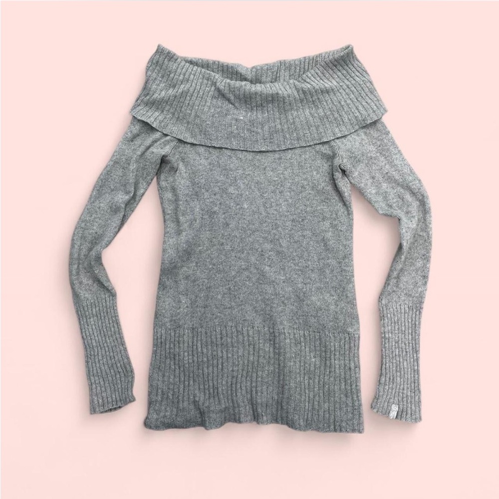 Garage Grey Off Shoulder Sweater